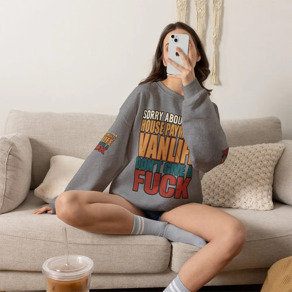 Unisex Heavy Blend™ Crewneck Sweatshirt — "Sorry About Your House Payments" Design F**K-Line