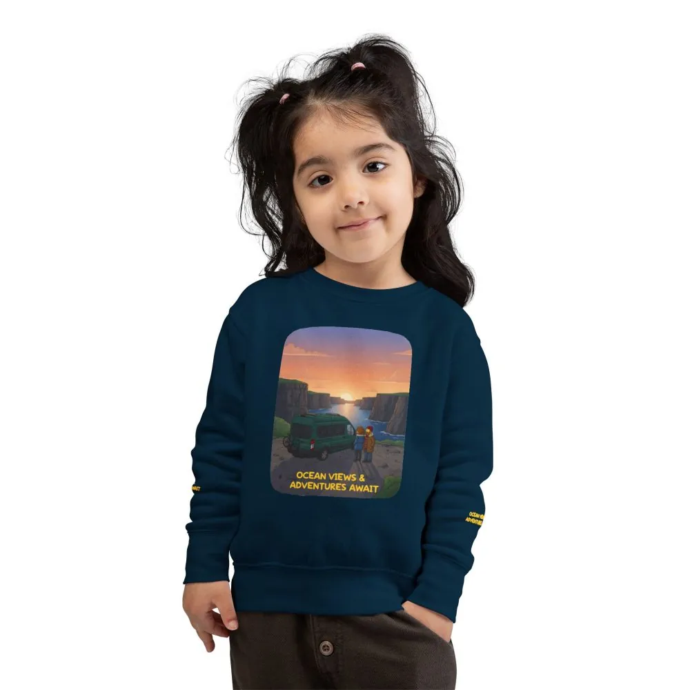 10808523292828551257_2048.jpeg Toddler Sweatshirt - "Ocean Views-Adventures Awaits" (Design Sitcom-Line)
