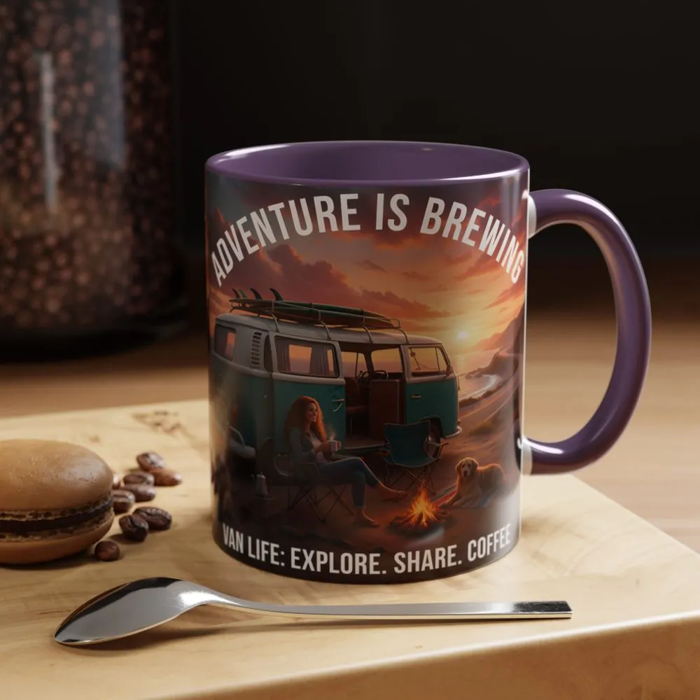 10809977538286115709_2048.jpeg Accent Coffee Mug (11, 15oz) — "Adventure is brewing"