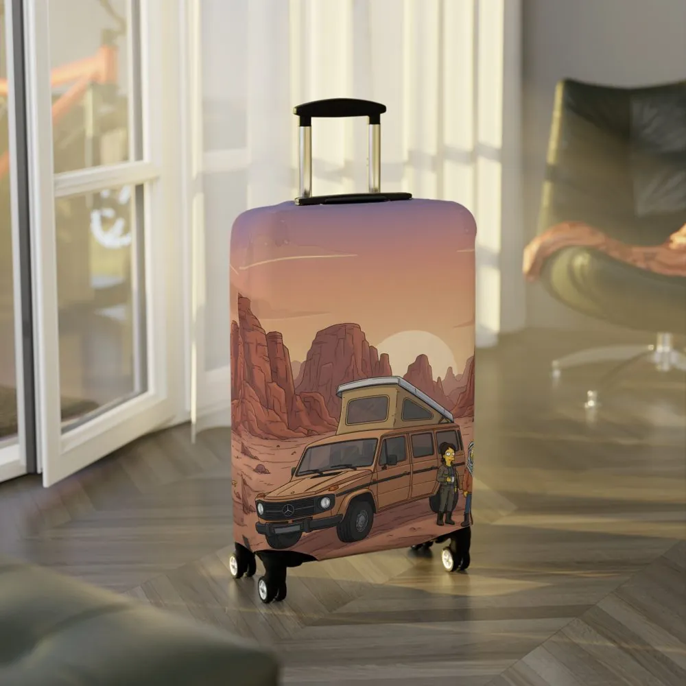 Luggage Cover — Adventure Camper Sketch Travel Suitcase(Design Sitcom-Line)