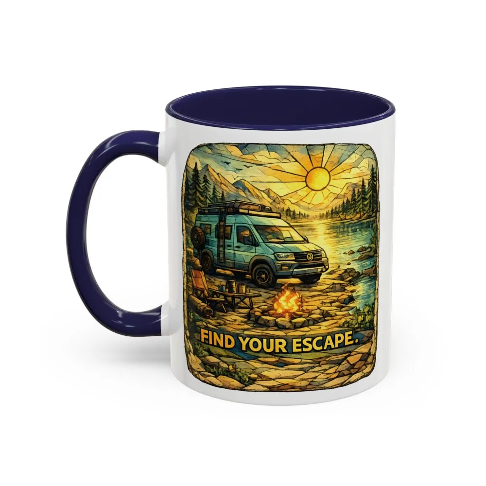 10844217106276900598_2048.jpeg Accent Coffee Mug (11, 15oz) — "Find Your Escape" Design Cubic-Line