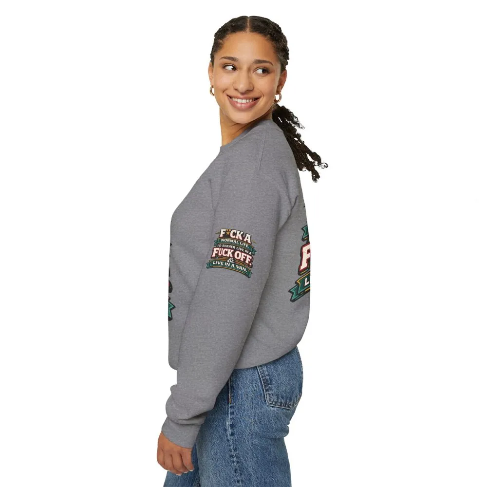 10850972211302914313_2048.jpeg Unisex Heavy Blend™ Crewneck Sweatshirt — "Fuck A Normal Life" Design F**K-Line