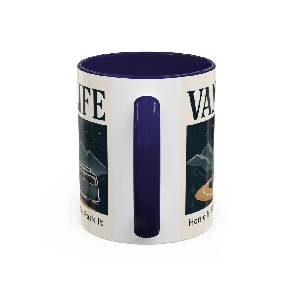 10851678648298051320_2048.jpeg Coffee Mug — "Vanlife - Home Is Where You Park It" Accent Campervan Travel Mug