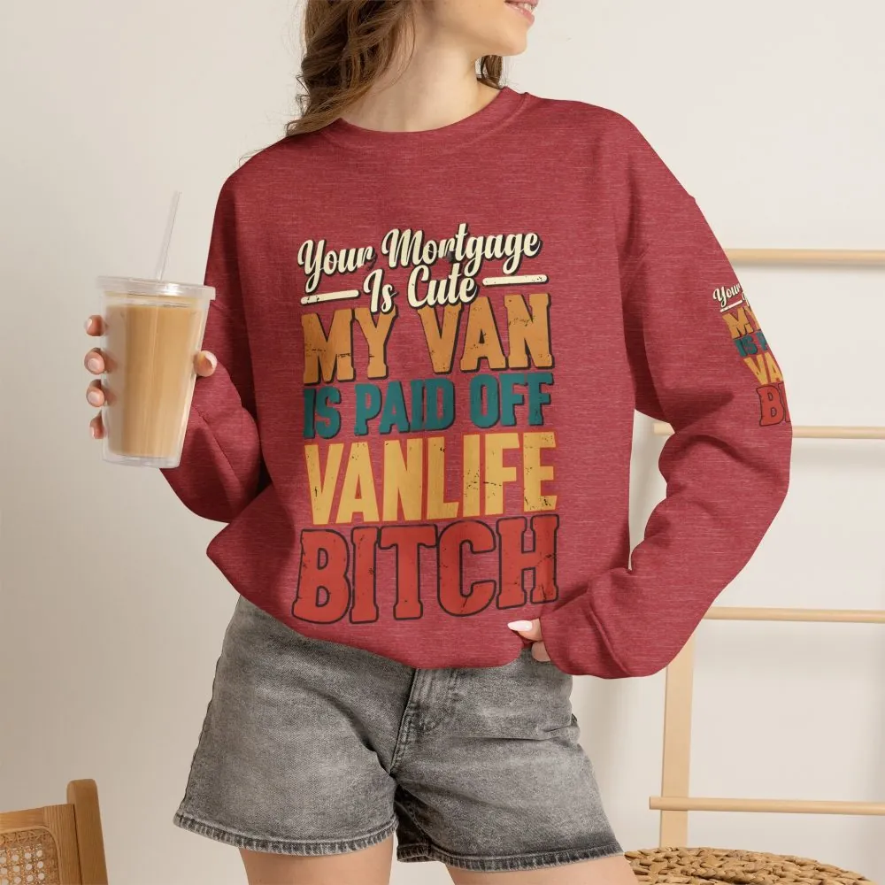 10857907563498956583_2048.jpeg Unisex Heavy Blend™ Crewneck Sweatshirt — "Your Mortgage Is Cute" Design F**K-Line