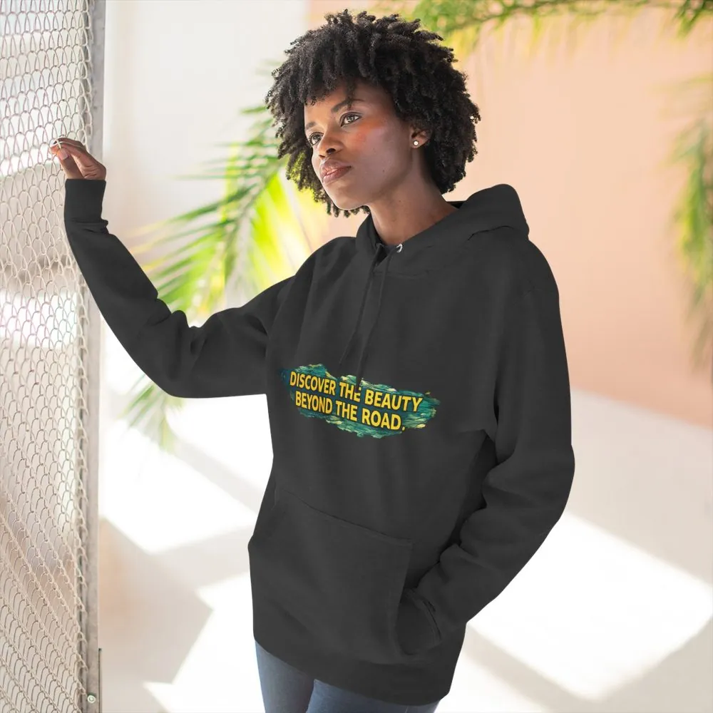 10858189458838997625_2048.jpeg Three-Panel Fleece Hoodie - "Discover The Bieuty Beyond The Road" Design Cubic-Line