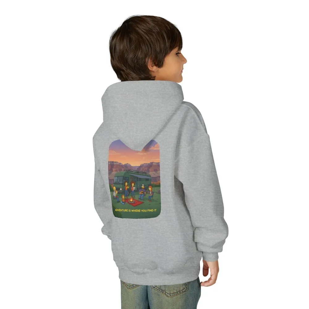 10868188032657505915_2048.jpeg Youth Hoodie(Gildan) – "Adventure Is Where You Find It" (Design Sitcom-Line)