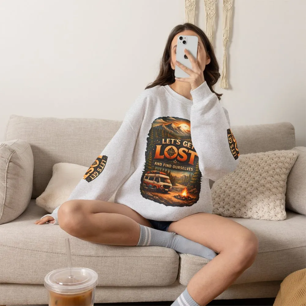 10869147967648607526_2048.jpeg Unisex Heavy Blend™ Crewneck Sweatshirt — "Let´s Get Lost And Found Ourselfs" Design Scenic-Line