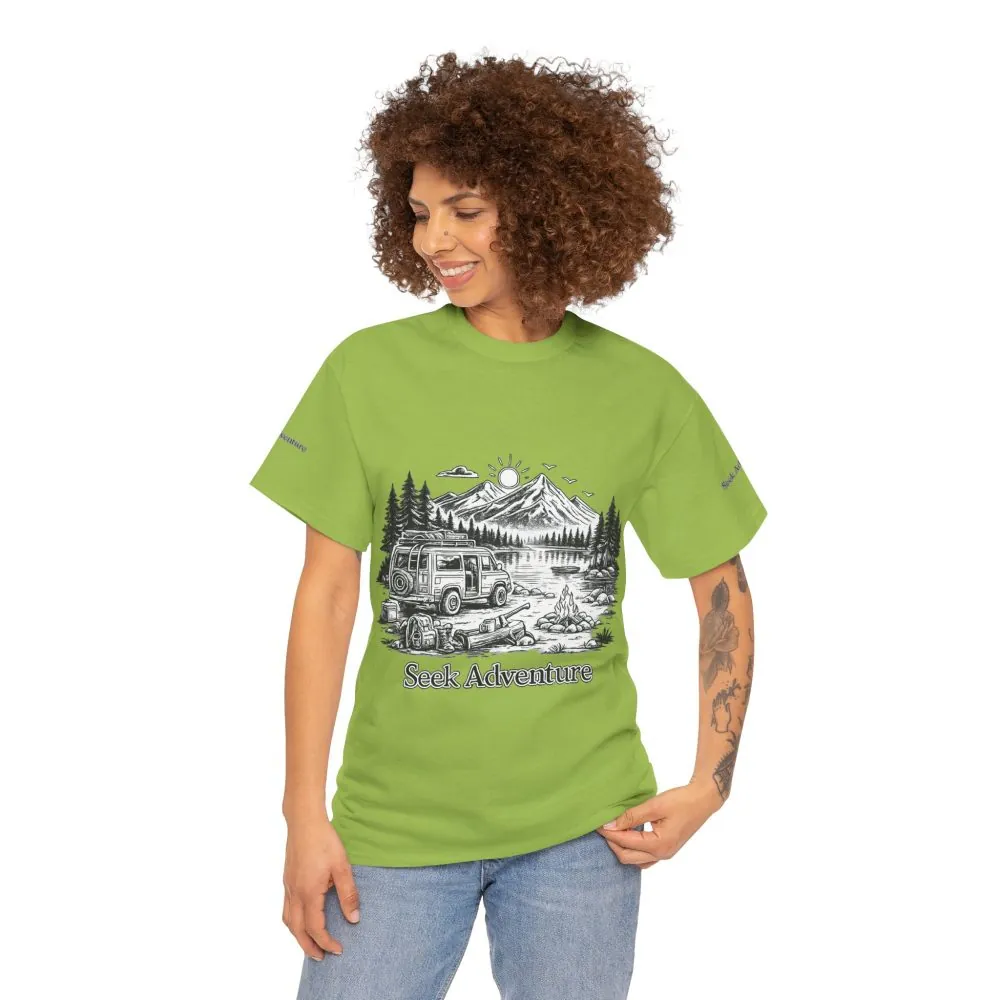 1087504278317762095_2048.jpeg Unisex Heavy Cotton Tee — "Seek Adventure" Design Minimal-Line
