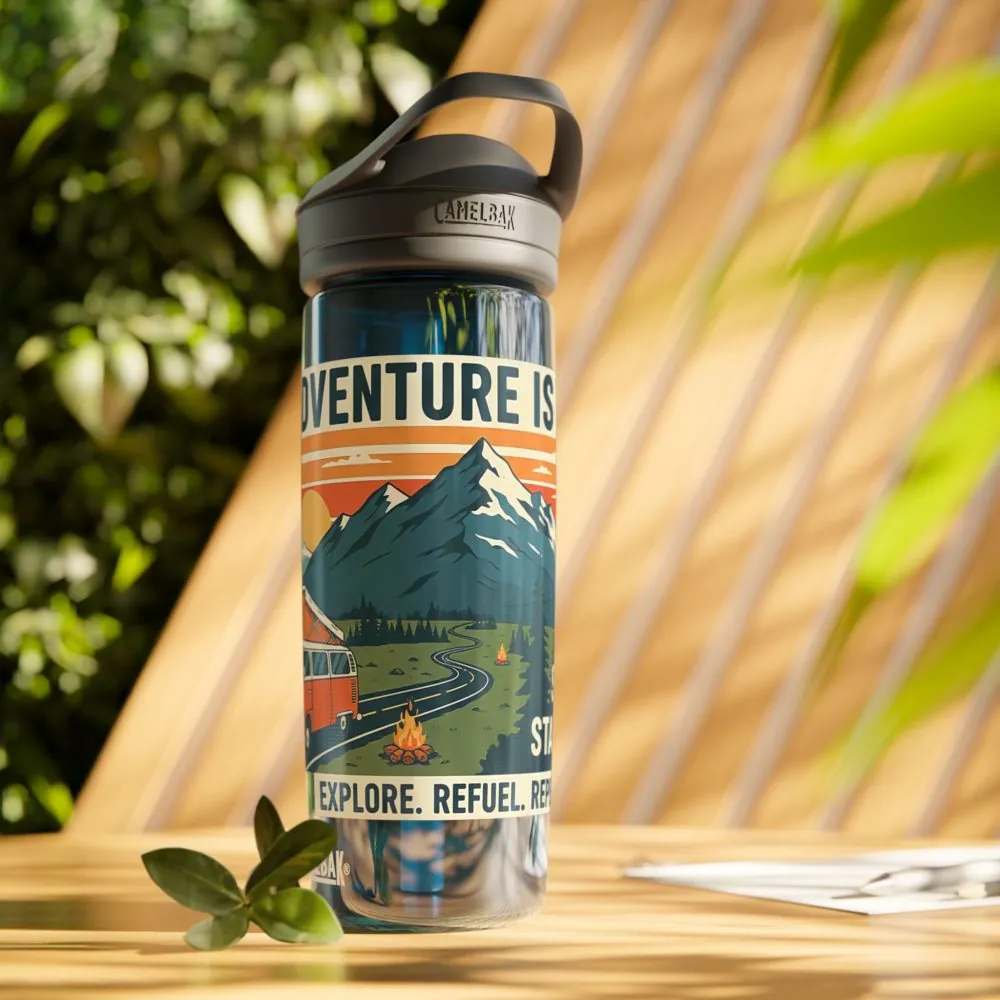 10876717335238570243_2048.jpeg Water Bottle — 20/25oz CamelBak Eddy® | "Adventure Is Out There " Retro Mountain & Van Camping Design
