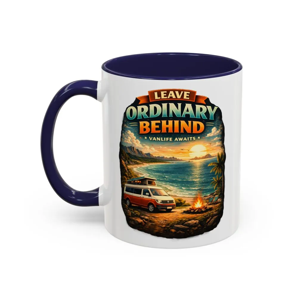 Accent Coffee Mug (11, 15oz) — "Leave Ordinary Behind" Design Scenic-Line