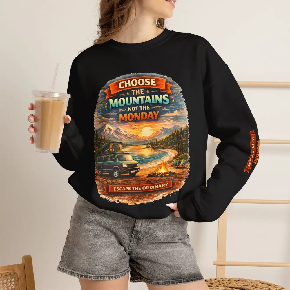 1089424519664156752_2048.jpeg Unisex Heavy Blend™ Crewneck Sweatshirt — "Choose The Mountens" Design Scenic-Line