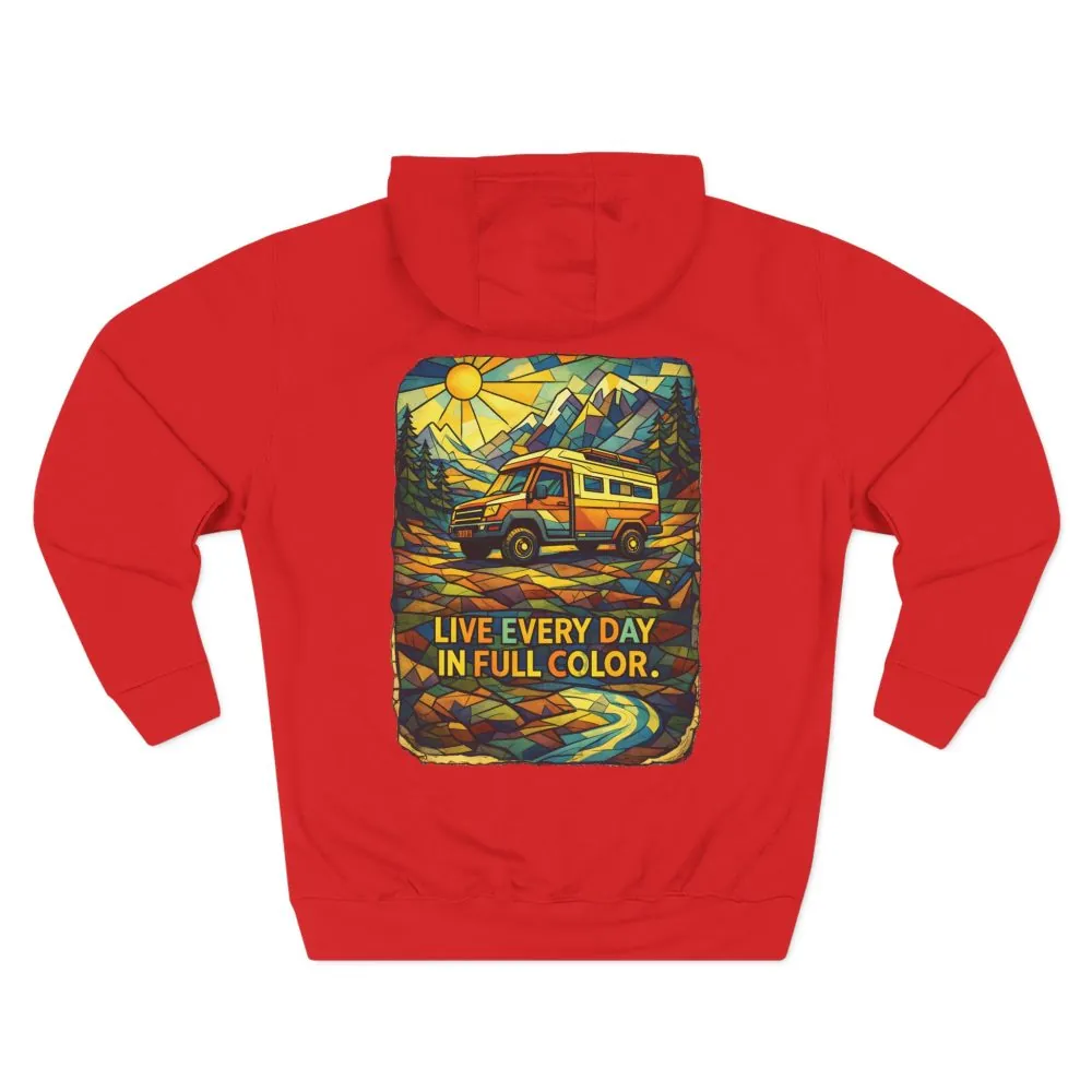 10906479865814770294_2048.jpeg Three-Panel Fleece Hoodie - "Live Life Every Day In Full Color" Design Cubic-Line