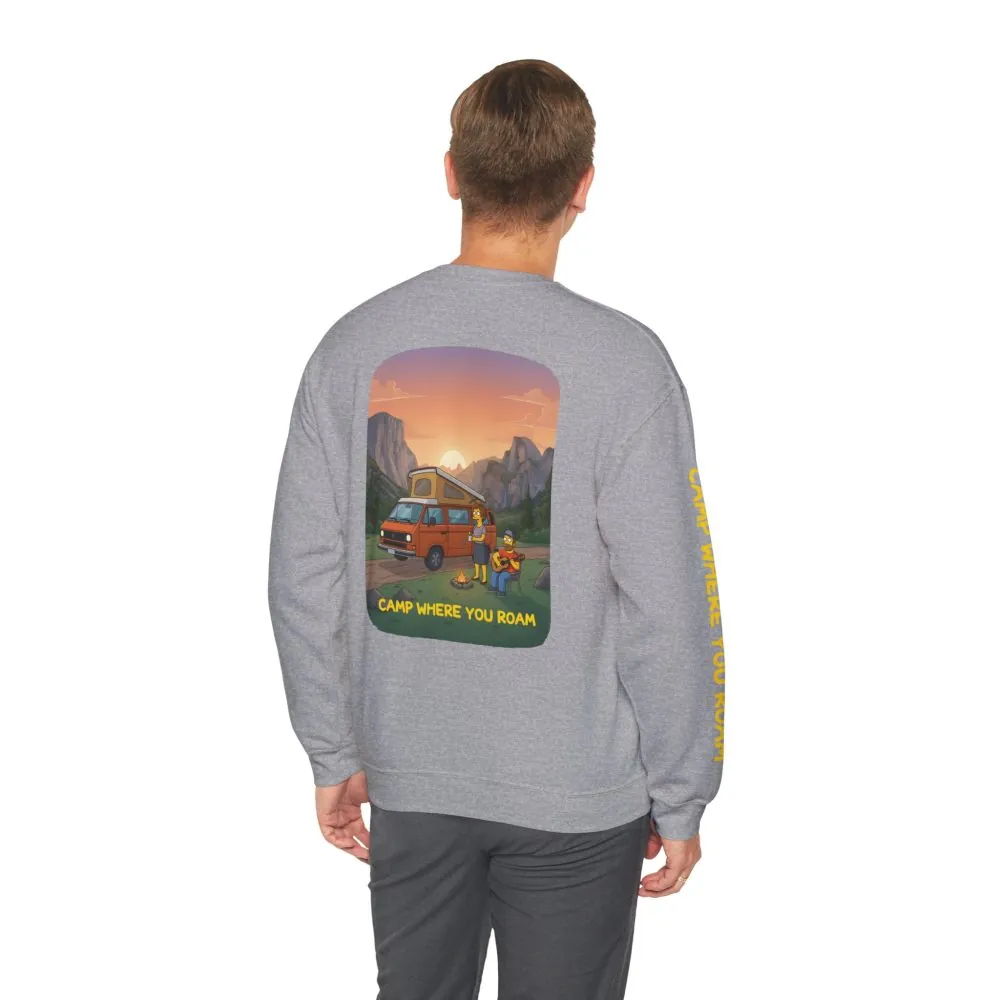 10934284923773771079_2048.jpeg Unisex Heavy Blend™ Crewneck Sweatshirt — "Camp Where You Roam" Design Sitcom-Line