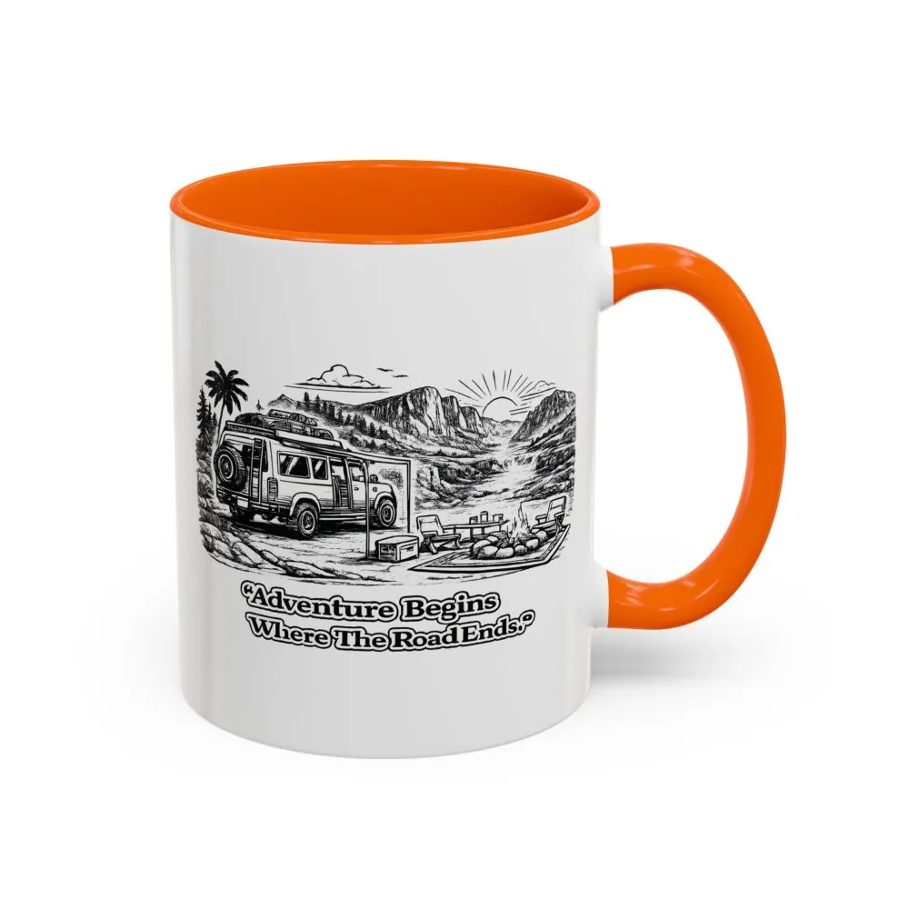 1094786994785105415_2048.jpeg Accent Coffee Mug (11, 15oz) — "Adventure Begins Where The Road Ends" Design Minimal-Line