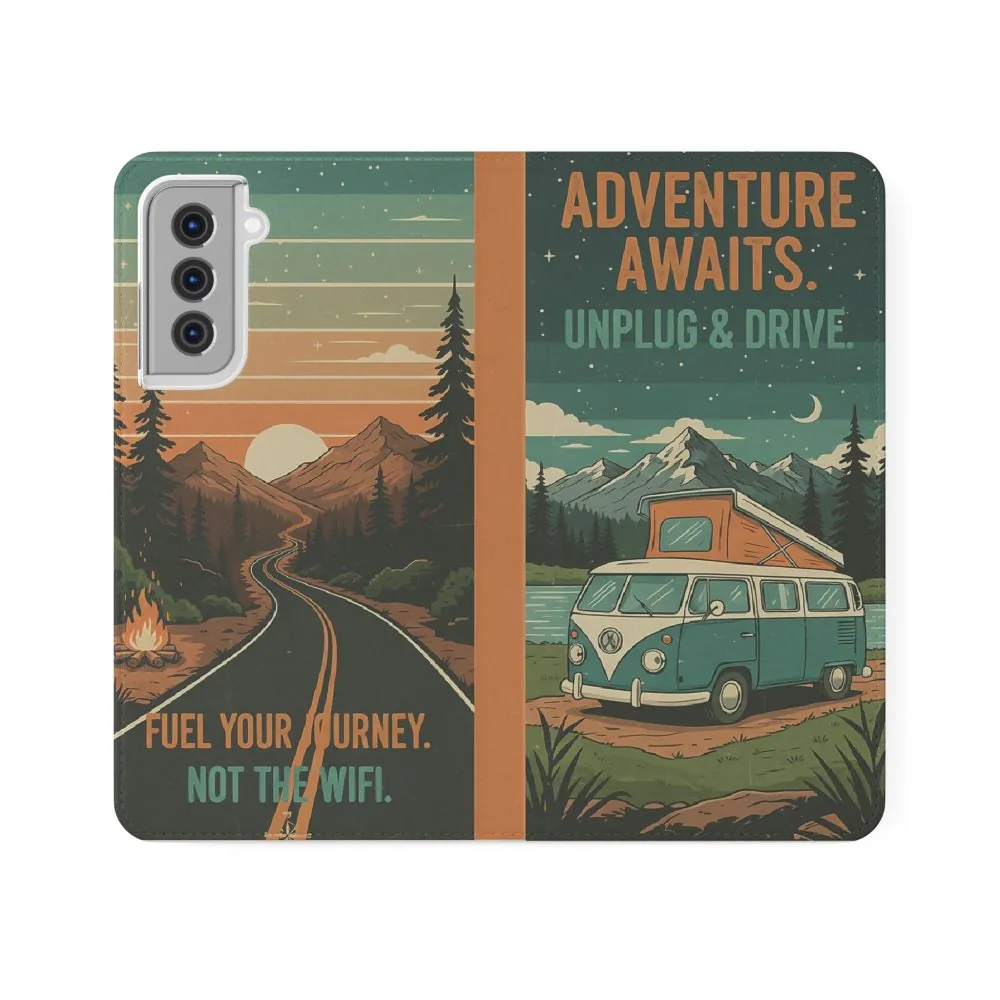 10973005707037340772_2048.jpeg Flip Phone Case — "Adventure Awaits Unplug & Drive" Wallet Case