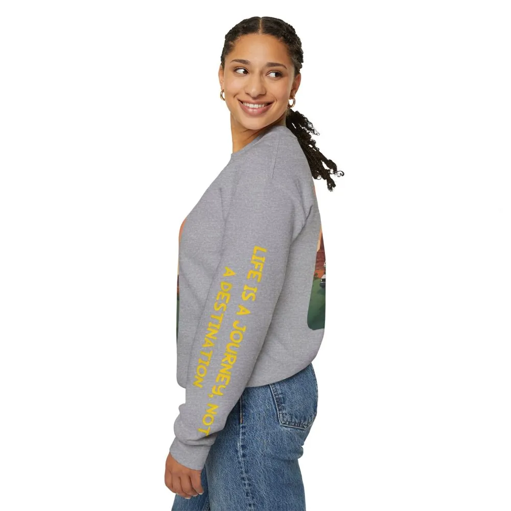 10977975812871261662_2048.jpeg Unisex Heavy Blend™ Crewneck Sweatshirt — "Life Is A Journey-Not A Destination" Design Sitcom-Line