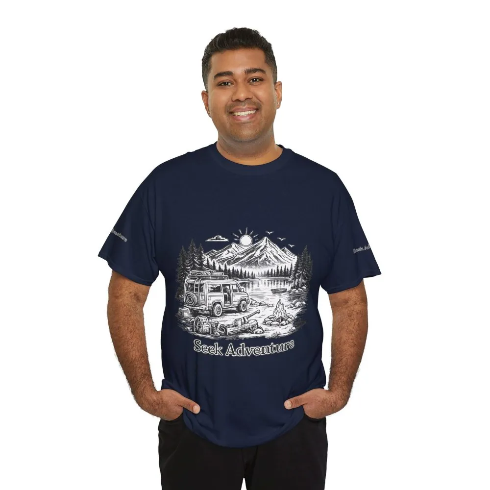 10978115771177715869_2048.jpeg Unisex Heavy Cotton Tee — "Seek Adventure" Design Minimal-Line