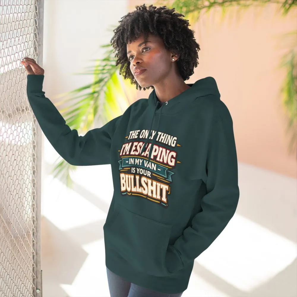 Three-Panel Fleece Hoodie - "The Only Thing I´m Escaping" Design F**K-Line