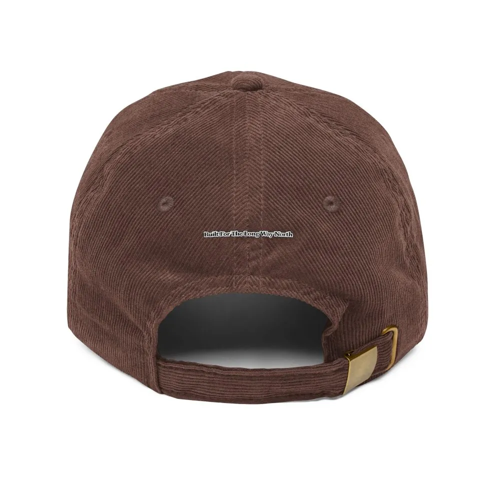10991454993477506119_2048.jpeg Vintage Corduroy Cap (Embroidery) — "Built For The Long Way North" Embroidered Hat
