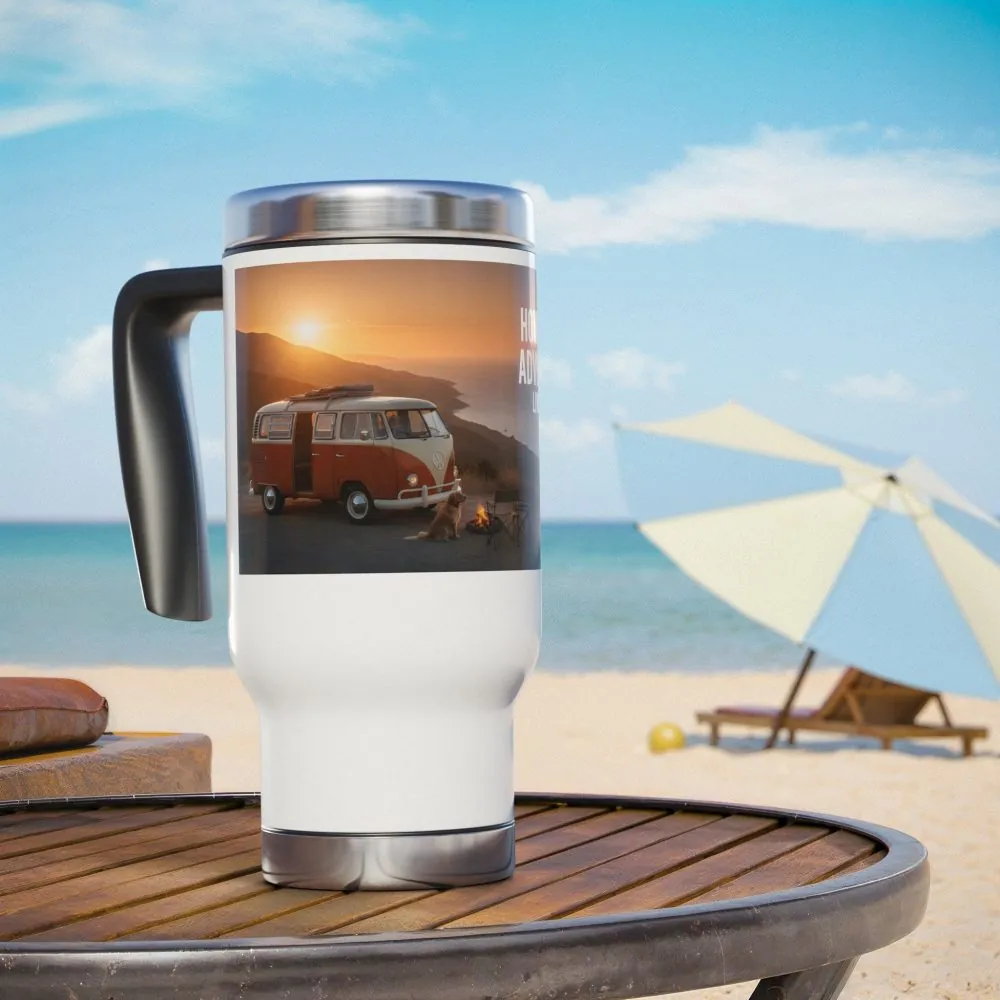 10994002228449684363_2048.jpeg Stainless Steel Travel Mug with Handle, 14oz – "Home Is Where The Adventure Is"