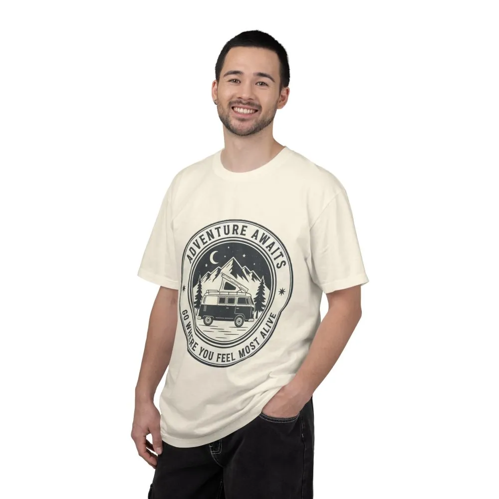 10999660253438878468_2048.jpeg T-Shirt — "Adventure Awaits-Go Where You Feel Most Alive" (Front + Back Printed) Outdoor Travel Tee