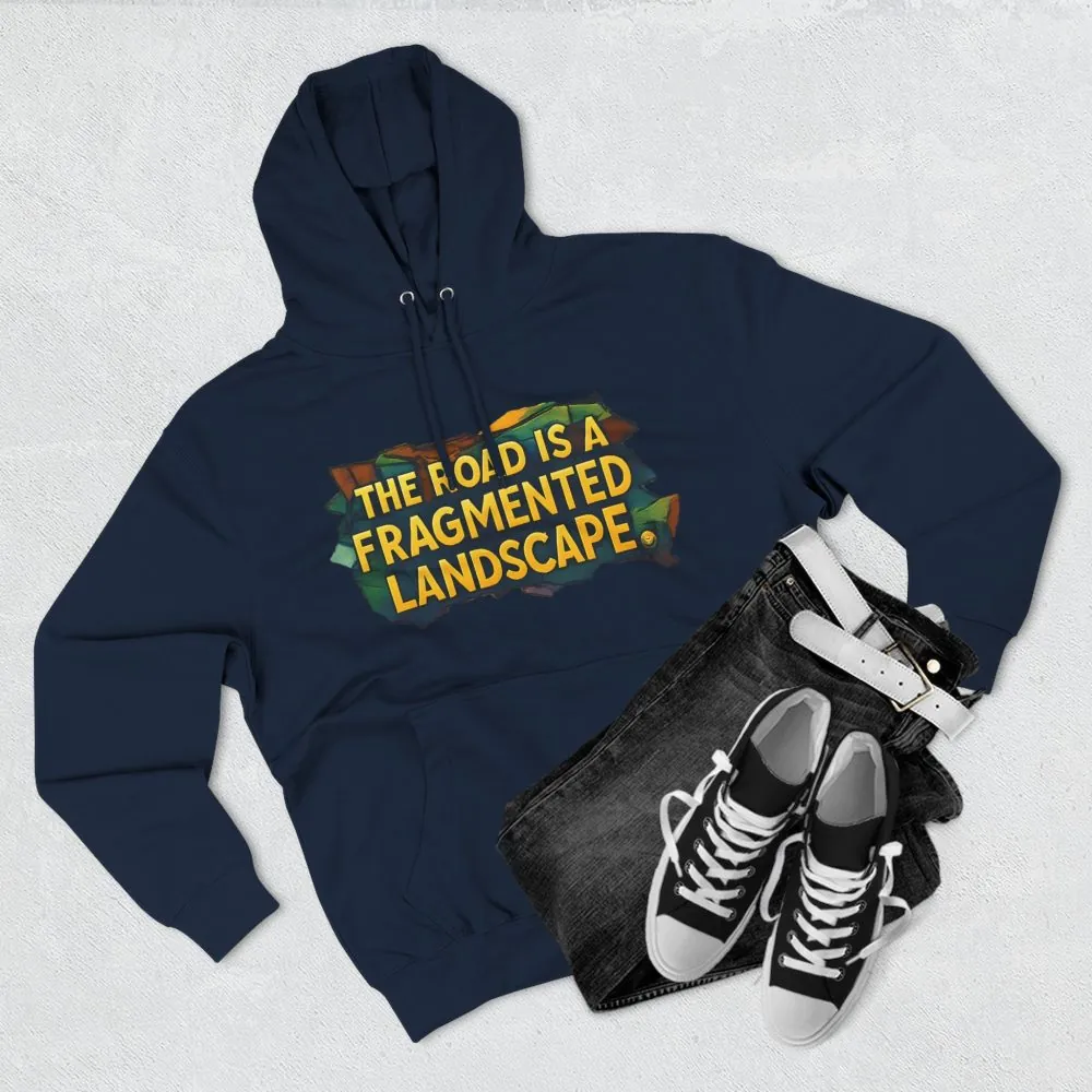 11025141758023820294_2048.jpeg Three-Panel Fleece Hoodie - "The Road Is A Fragmented Landscape" Design Cubic-Line