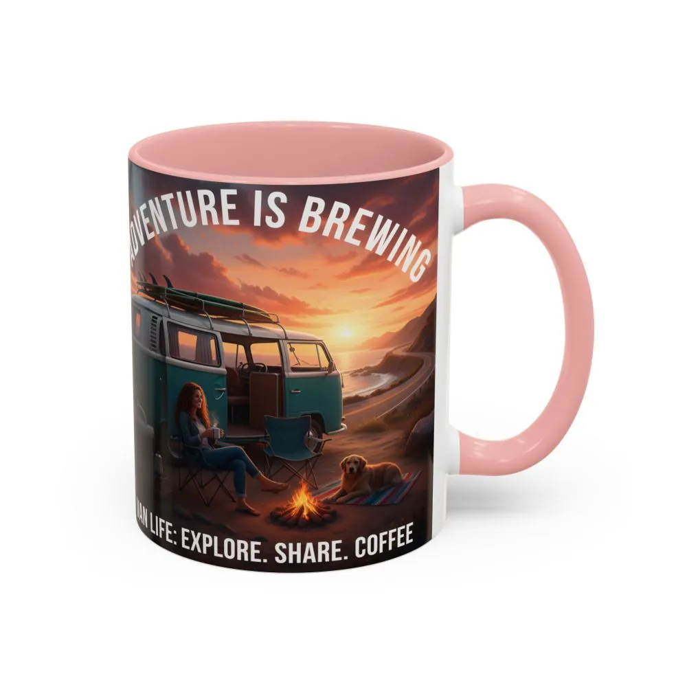 11032641952185334225_2048.jpeg Accent Coffee Mug (11, 15oz) — "Adventure is brewing"