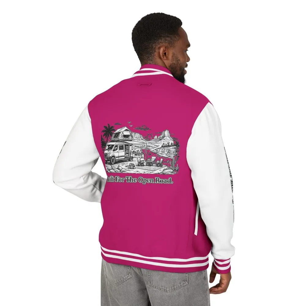 11034137104431173000_2048.jpeg Unisex Heavyweight Letterman Jacket — "Built For The Open Road" Travel Varsity Coat