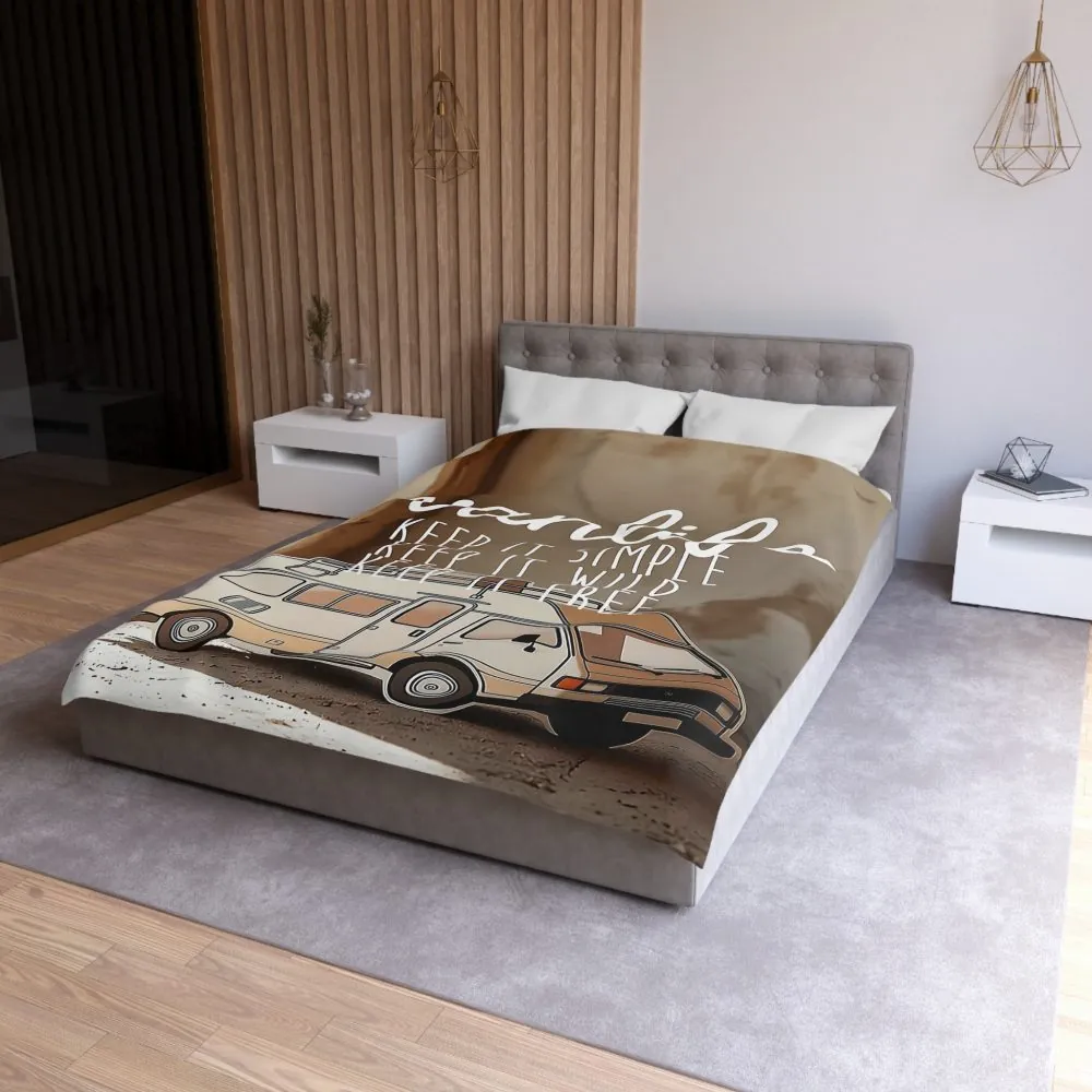 Duvet Cover — "Vanlife: Keep It Simple, Keep It Wild, Keep It Free"