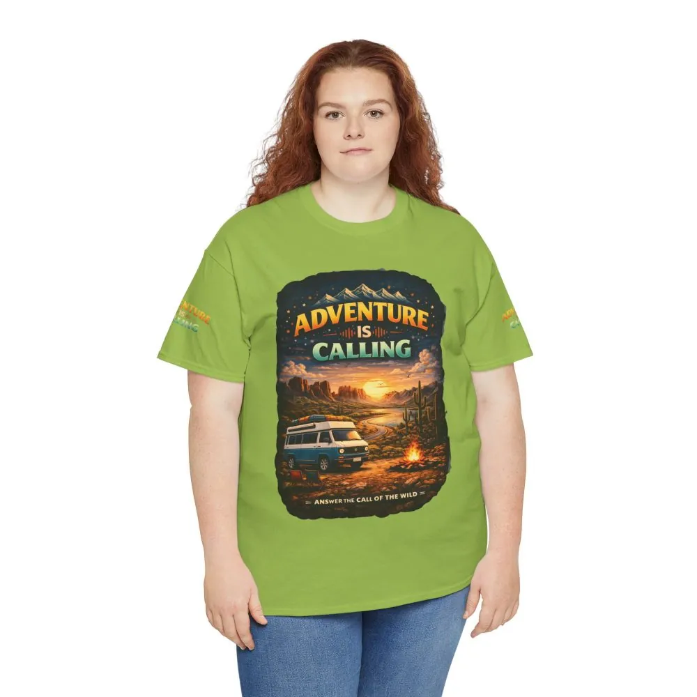11056391927190887569_2048.jpeg Unisex Heavy Cotton Tee — "Adventure Is Calling" Design Scenic-Line
