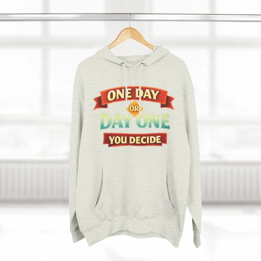 11070649029398472802_2048.jpeg Three-Panel Fleece Hoodie - "One Day Or Day One" Design Scenic-Line