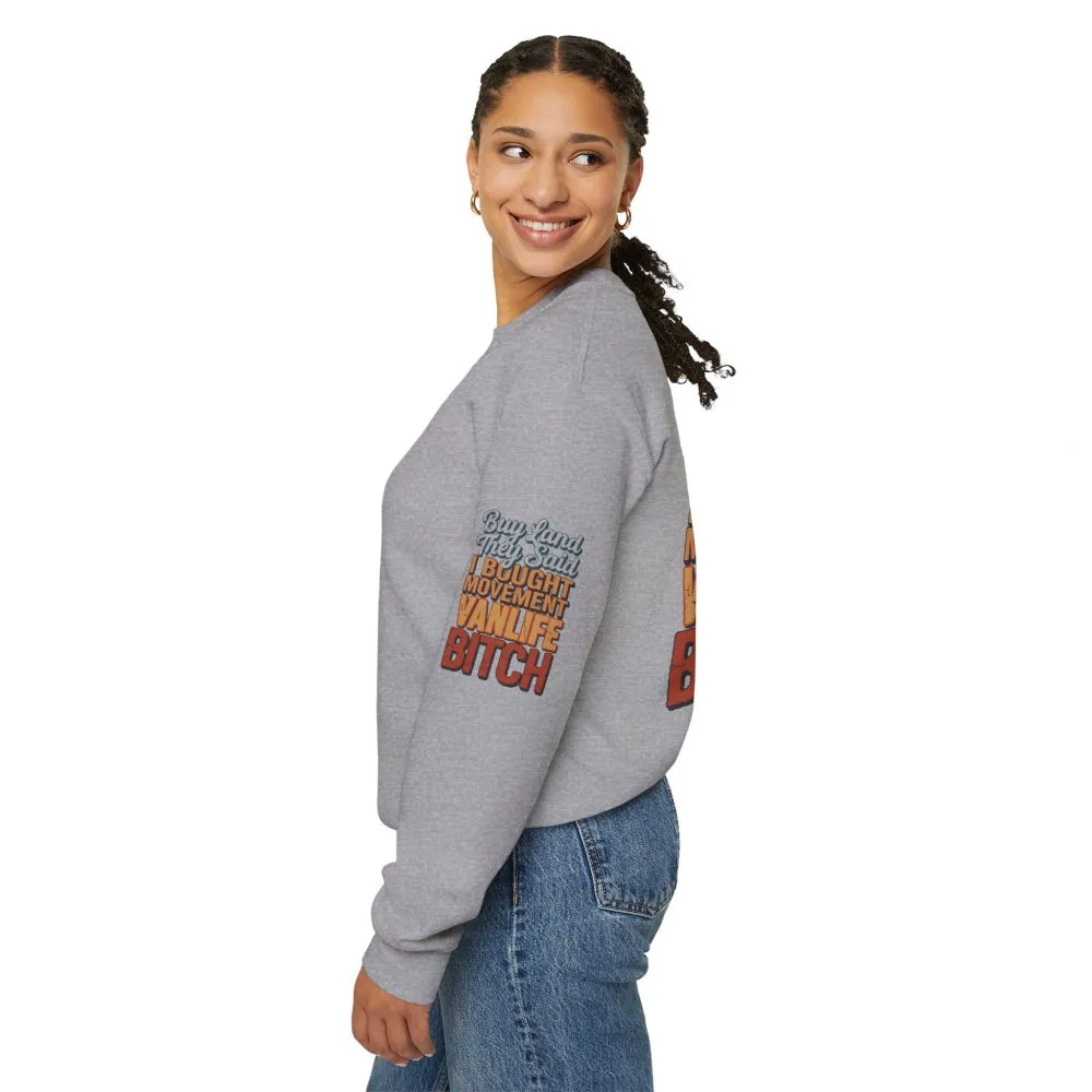 11074792378218054193_2048.jpeg Unisex Heavy Blend™ Crewneck Sweatshirt — "Buy Land They Said" Design F**K-Line