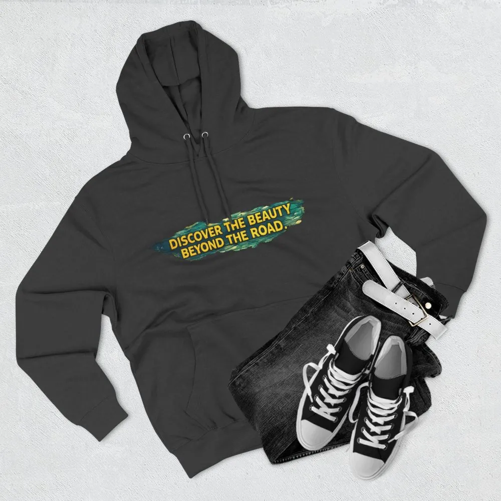 11084880556224007488_2048.jpeg Three-Panel Fleece Hoodie - "Discover The Bieuty Beyond The Road" Design Cubic-Line