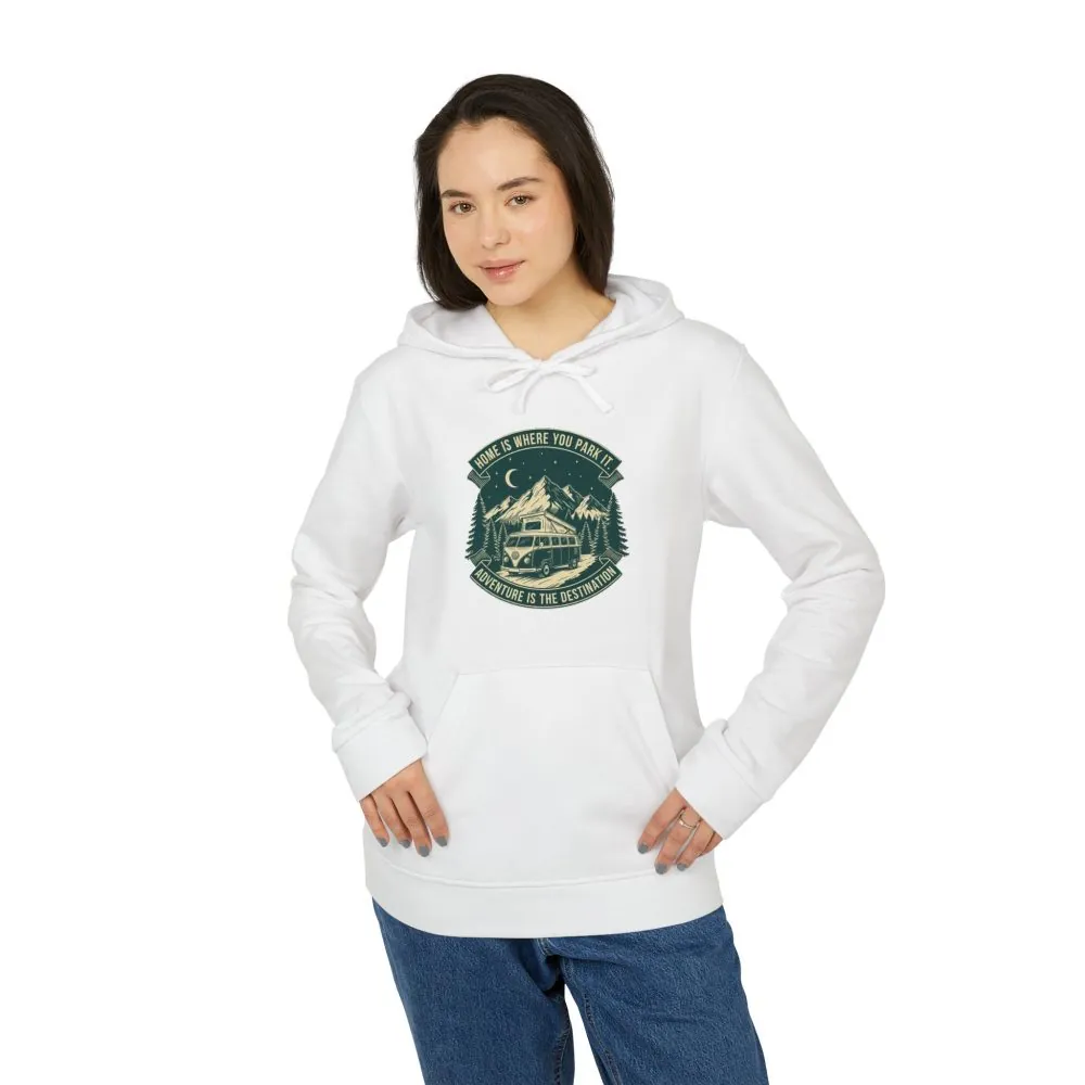 1109270213616704966_2048.jpeg Hoodie(Adidas) — "Home Is Where You Park It-Adventure is the destination" Outdoor Travel Pullover (Only Front Printed)