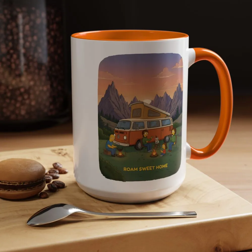 Accent Coffee Mug (11, 15oz) — "Roam Sweet Home" Design Sitcom-Line