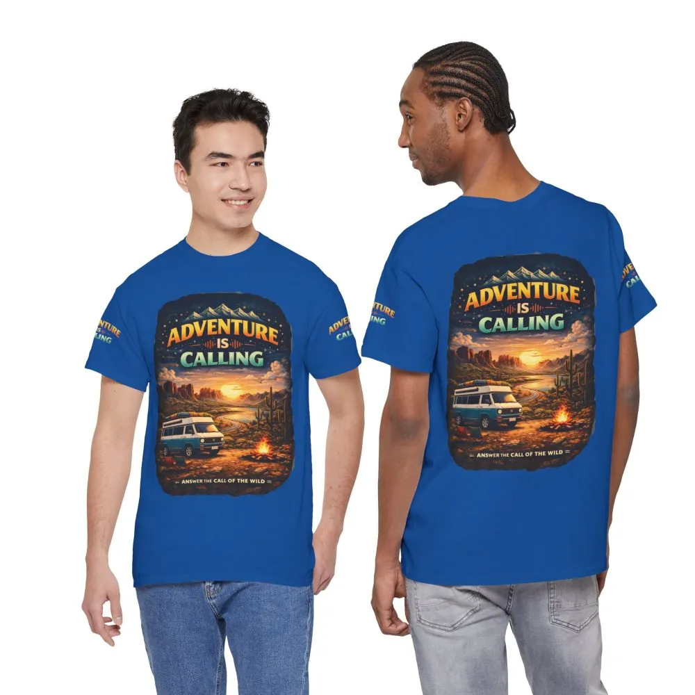 11108791078012987407_2048.jpeg Unisex Heavy Cotton Tee — "Adventure Is Calling" Design Scenic-Line