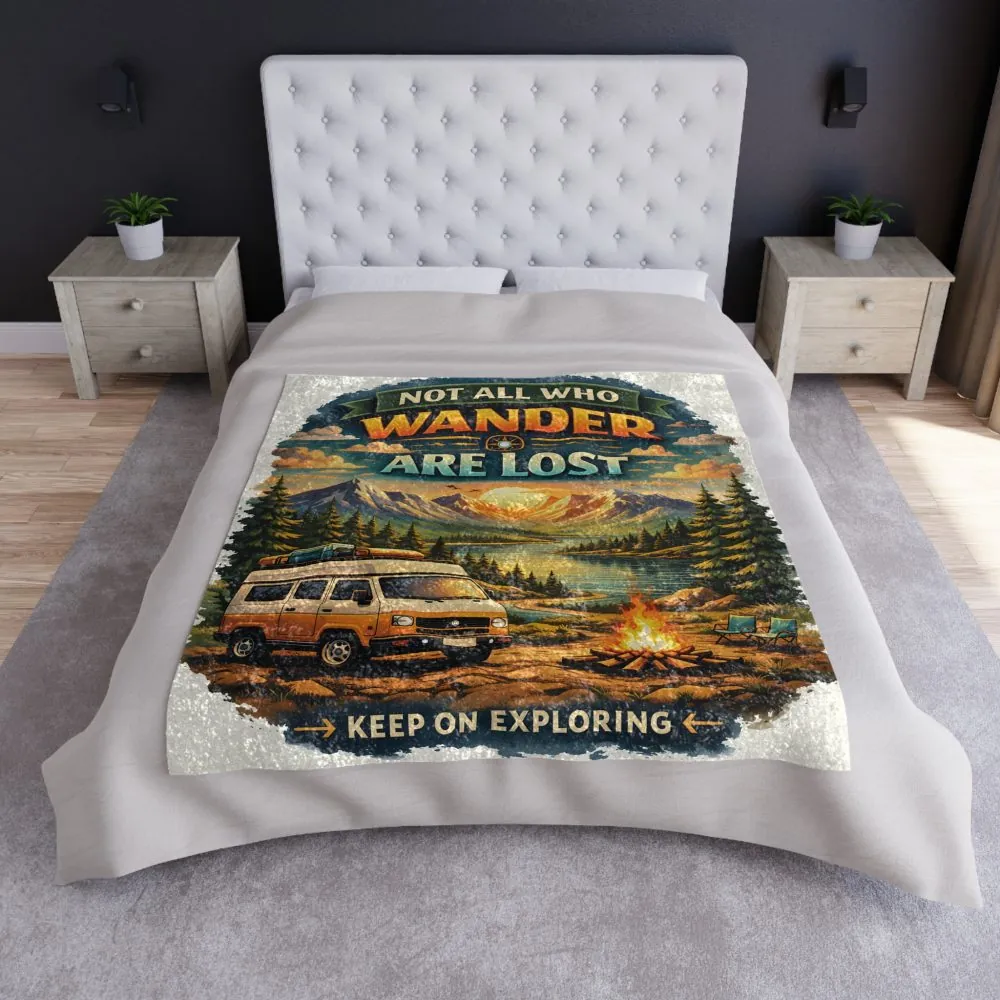 11111481463126631841_2048.jpeg Crushed Velvet Blanket —"Not All Who Wander Are Lost" Design Scenic-Line (Campervan)