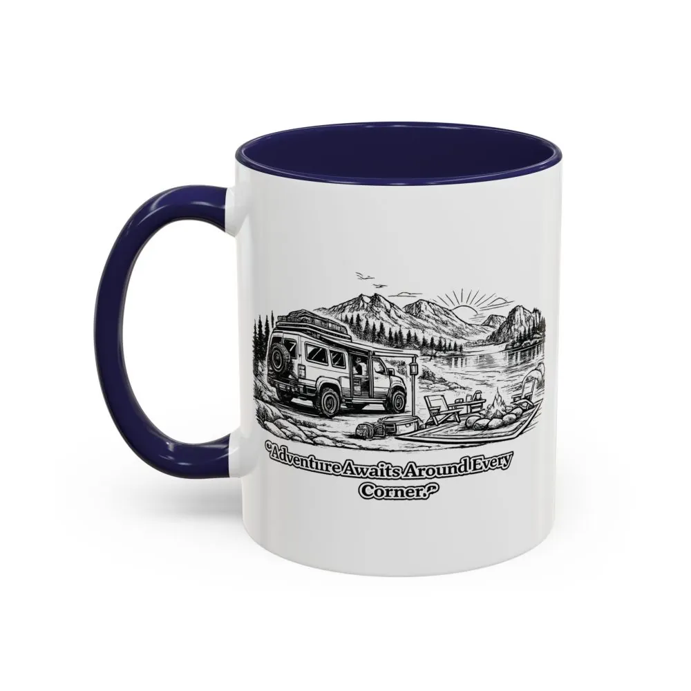 11112262400088557065_2048.jpeg Accent Coffee Mug (11, 15oz) — "Adventure Awaits Around Every Corner" Design Minimal-Line
