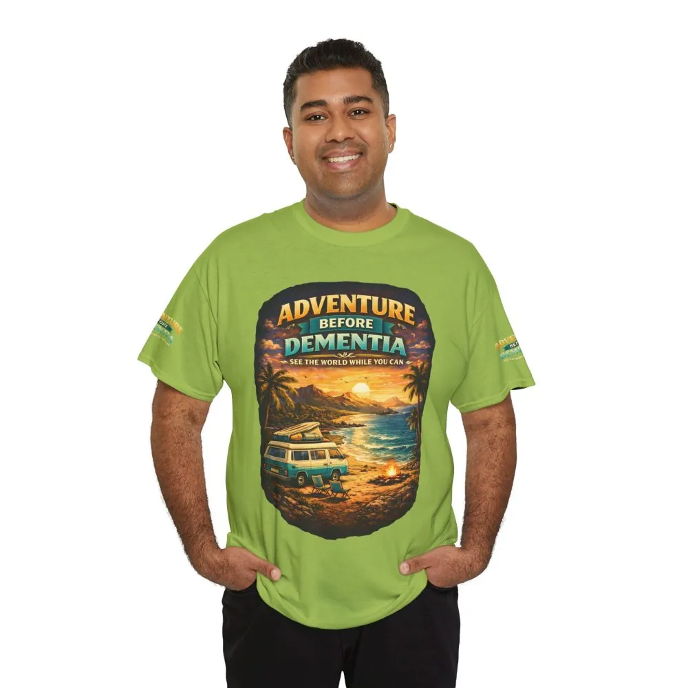 11126132634616365746_2048.jpeg Unisex Heavy Cotton Tee — "Adventure Before Dementia" Design Scenic-Line