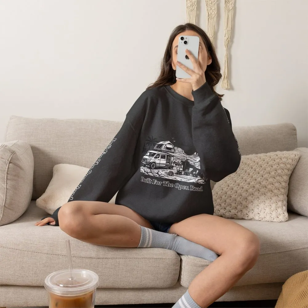 11138918668192466697_2048.jpeg Unisex Heavy Blend™ Crewneck Sweatshirt — "Built For The Open Road" Design Minimal-Line