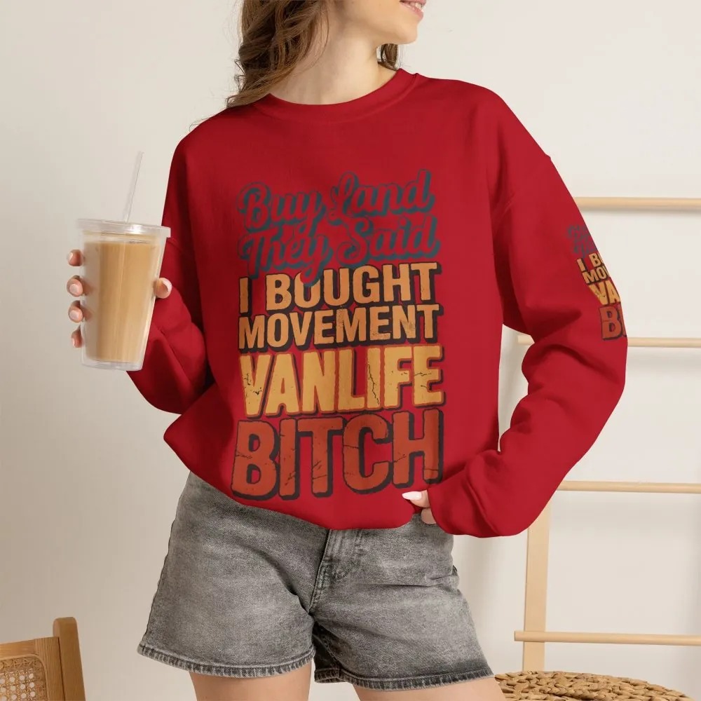 11143826134684793275_2048.jpeg Unisex Heavy Blend™ Crewneck Sweatshirt — "Buy Land They Said" Design F**K-Line