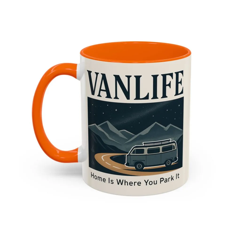 11164965023801586732_2048.jpeg Coffee Mug — "Vanlife - Home Is Where You Park It" Accent Campervan Travel Mug