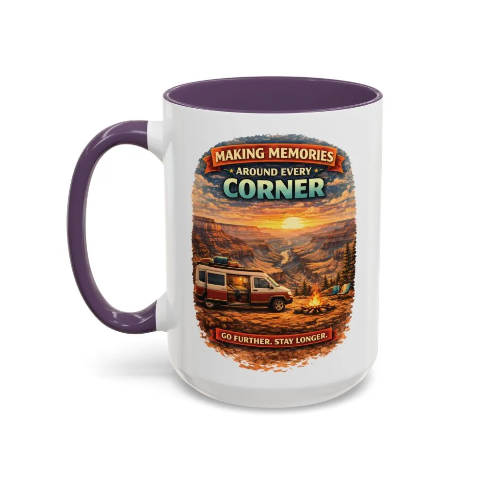 Accent Coffee Mug (11, 15oz) — "Making Memories Around Every Corner" Design Scenic-Line