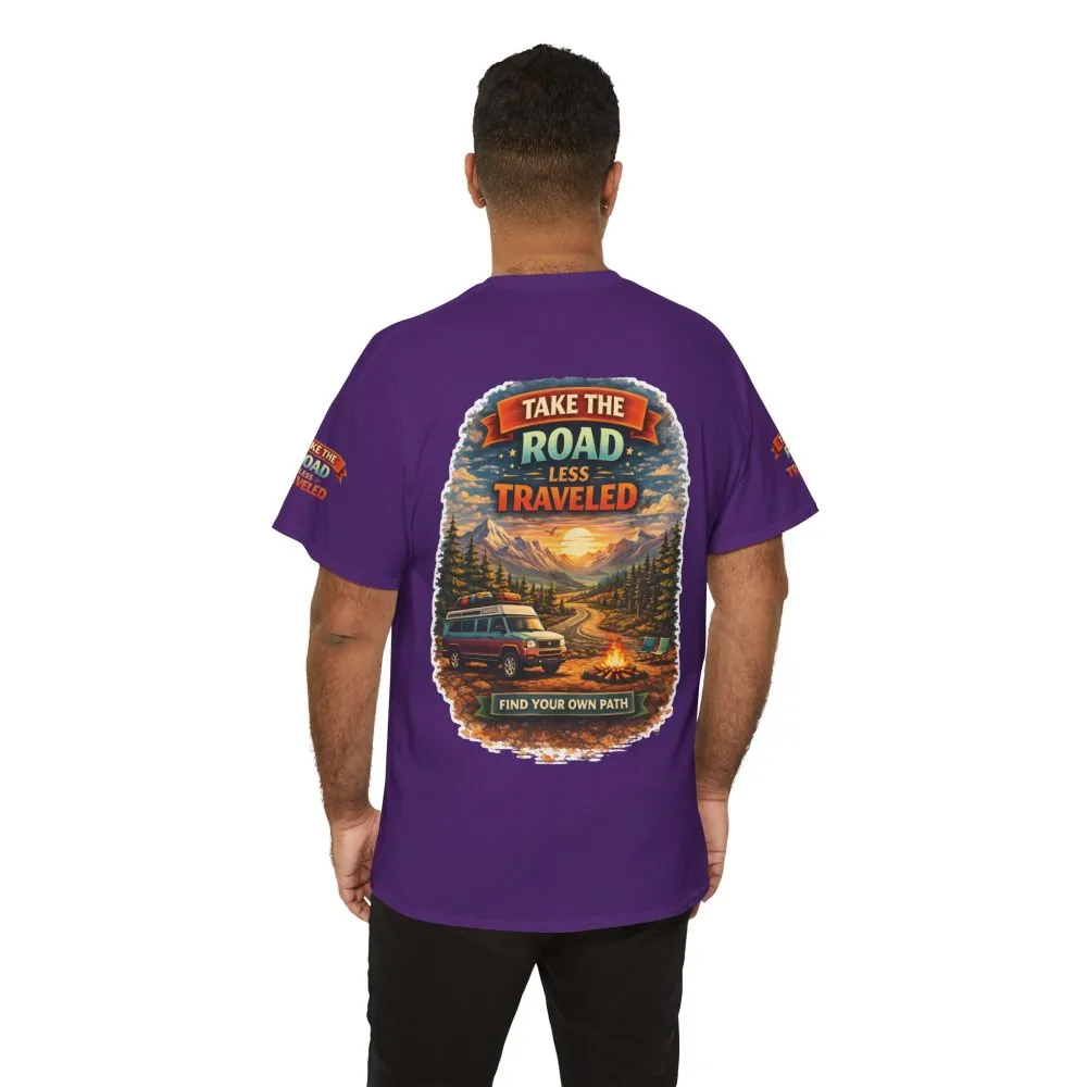 11180161106836517763_2048.jpeg Unisex Heavy Cotton Tee — "Take The Road Less Traveled" Design Scenic-Line