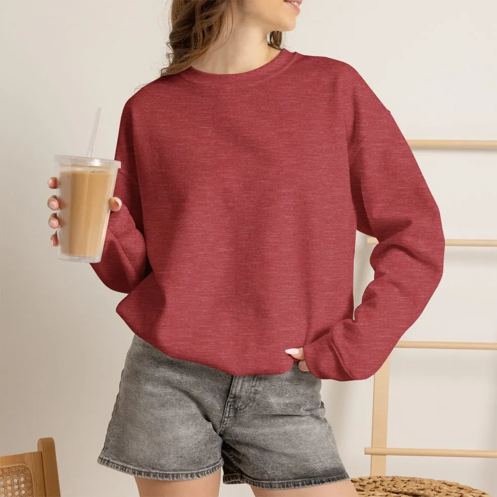 Crewneck Sweatshirt — "ROAD WHERE MADE FOR JOURNEYS-NOT DESTINATIONS" (Only Back printed) Vintage Camper Van Outdoor Graphic