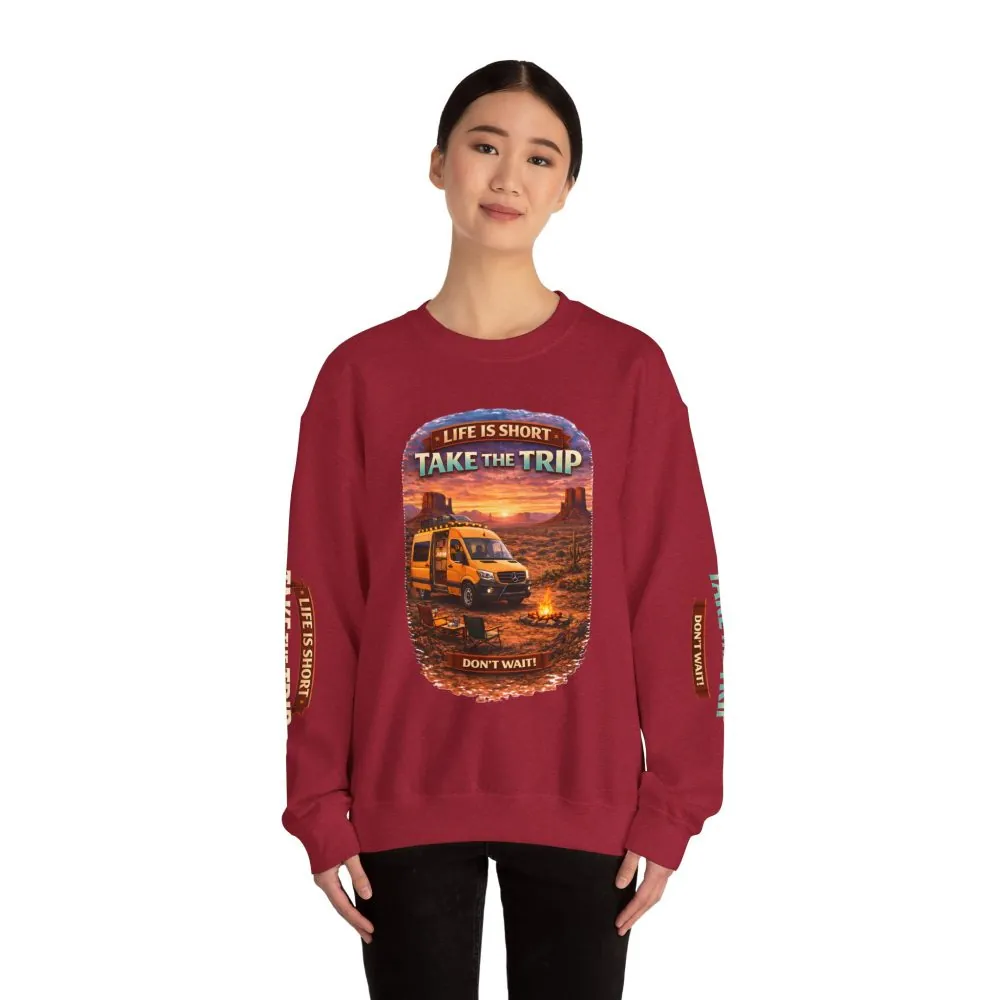 11204978324418457574_2048.jpeg Unisex Heavy Blend™ Crewneck Sweatshirt — "Life Is To Short-Take The Trip" Design Scenic-Line