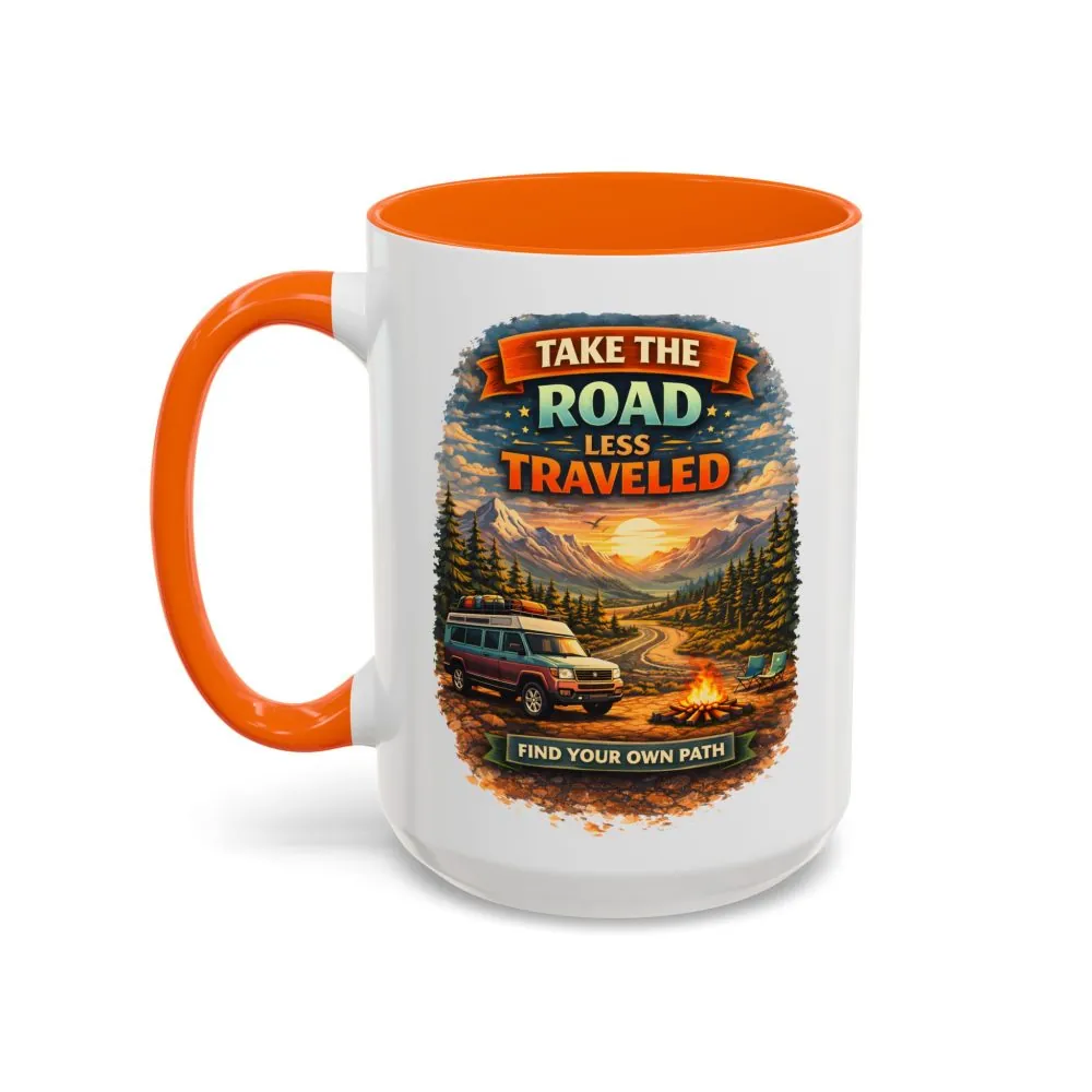 11205495411394070960_2048.jpeg Accent Coffee Mug (11, 15oz) — "Take The Road Less Traveled" Design Scenic-Line