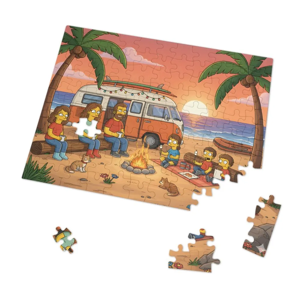 11209259847880126067_2048.jpeg Jigsaw Puzzle with Tin — Sunset Surf Van Scene