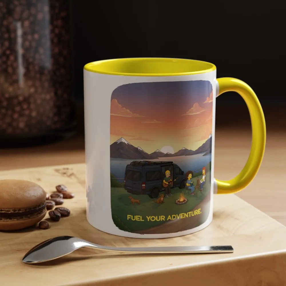 Accent Coffee Mug (11, 15oz) — "Fuel Your Adventure" Design Sitcom-Line