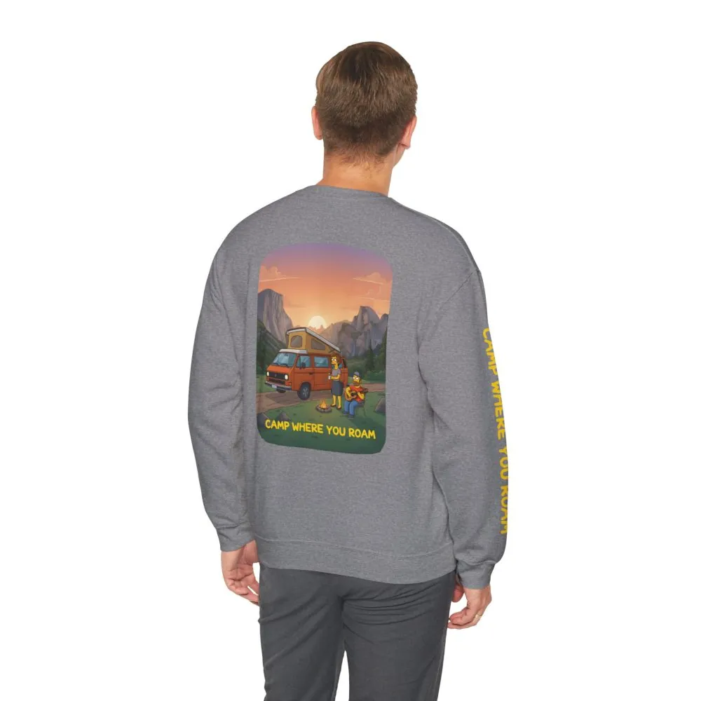 11223257065817362754_2048.jpeg Unisex Heavy Blend™ Crewneck Sweatshirt — "Camp Where You Roam" Design Sitcom-Line